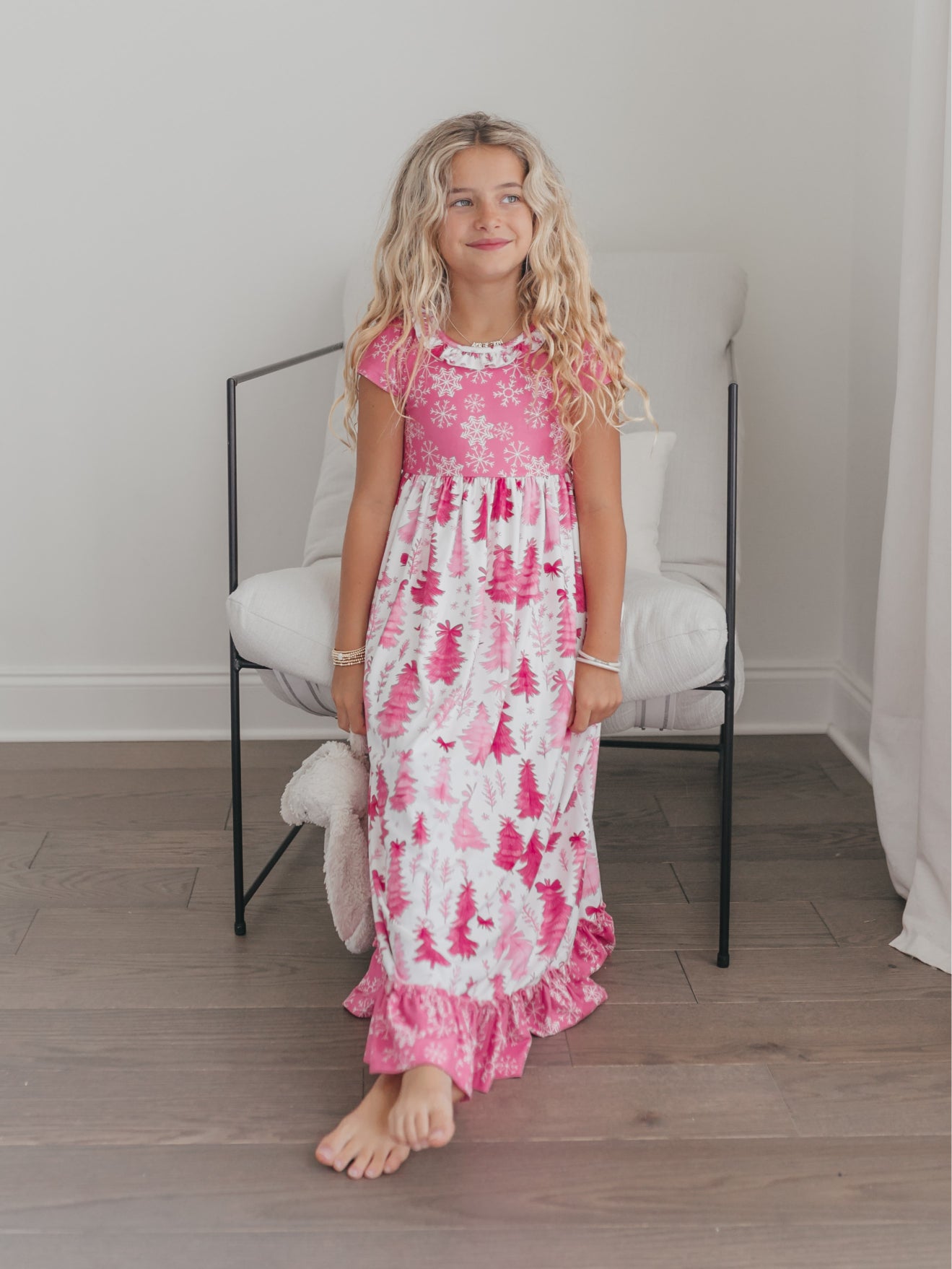 Bright Pink Tree Lounge Gown