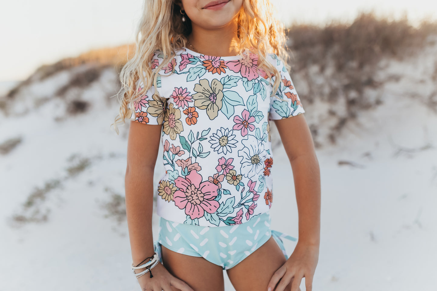 Mint Sea Rash Guard Swimsuit