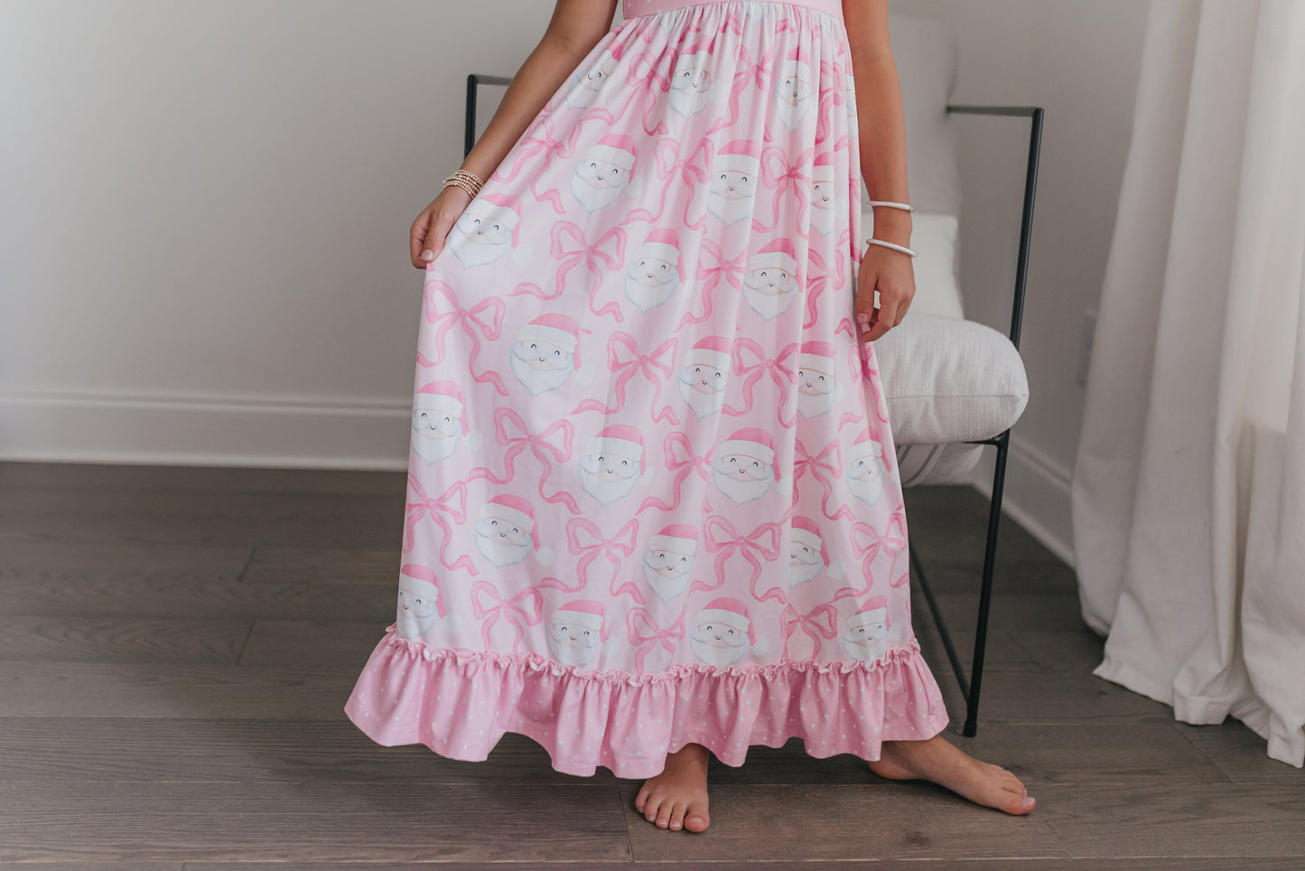 Pink Santa Bow Lounge Gown