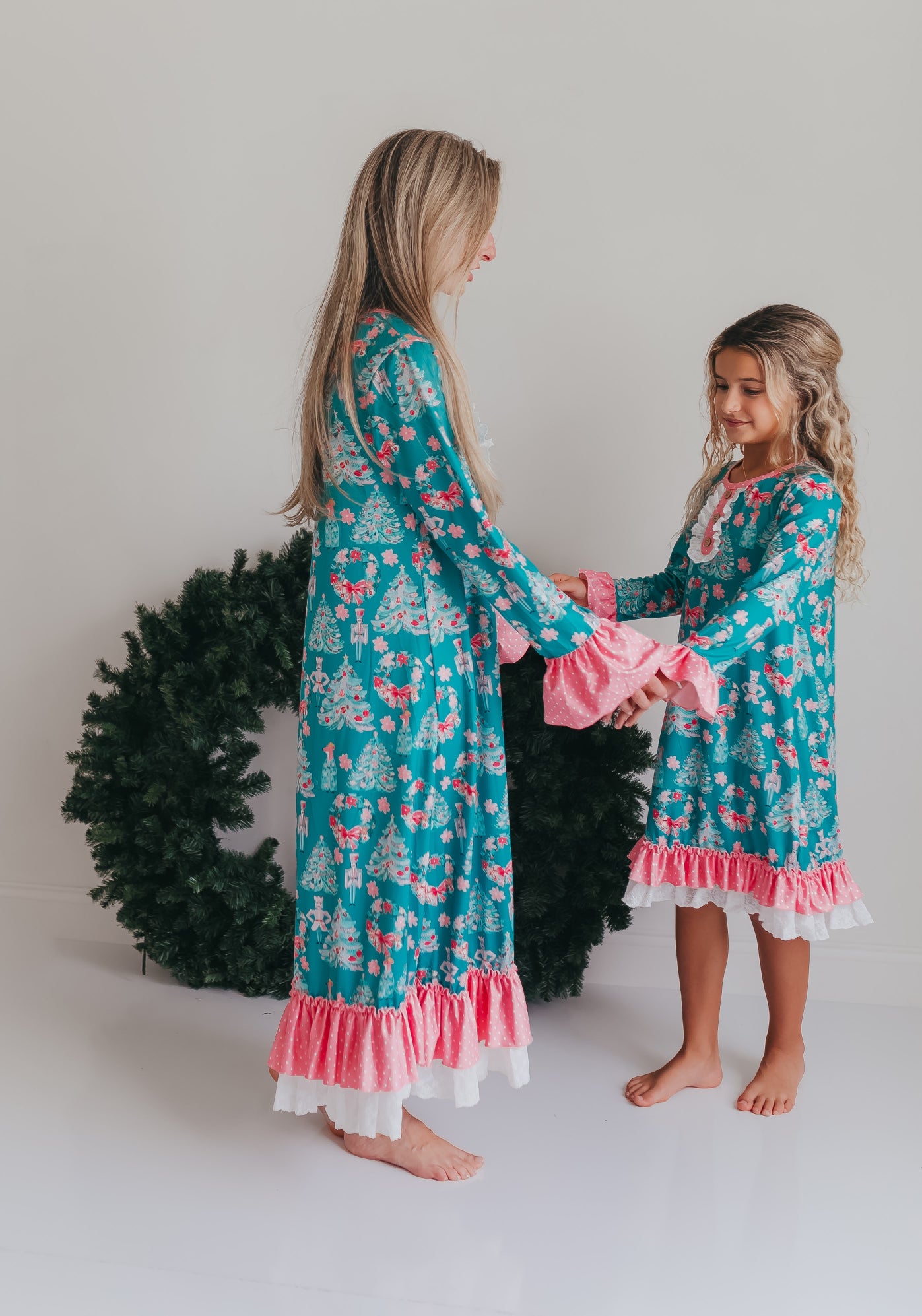 Women's Pink Teal Nutcracker Lounge Gown