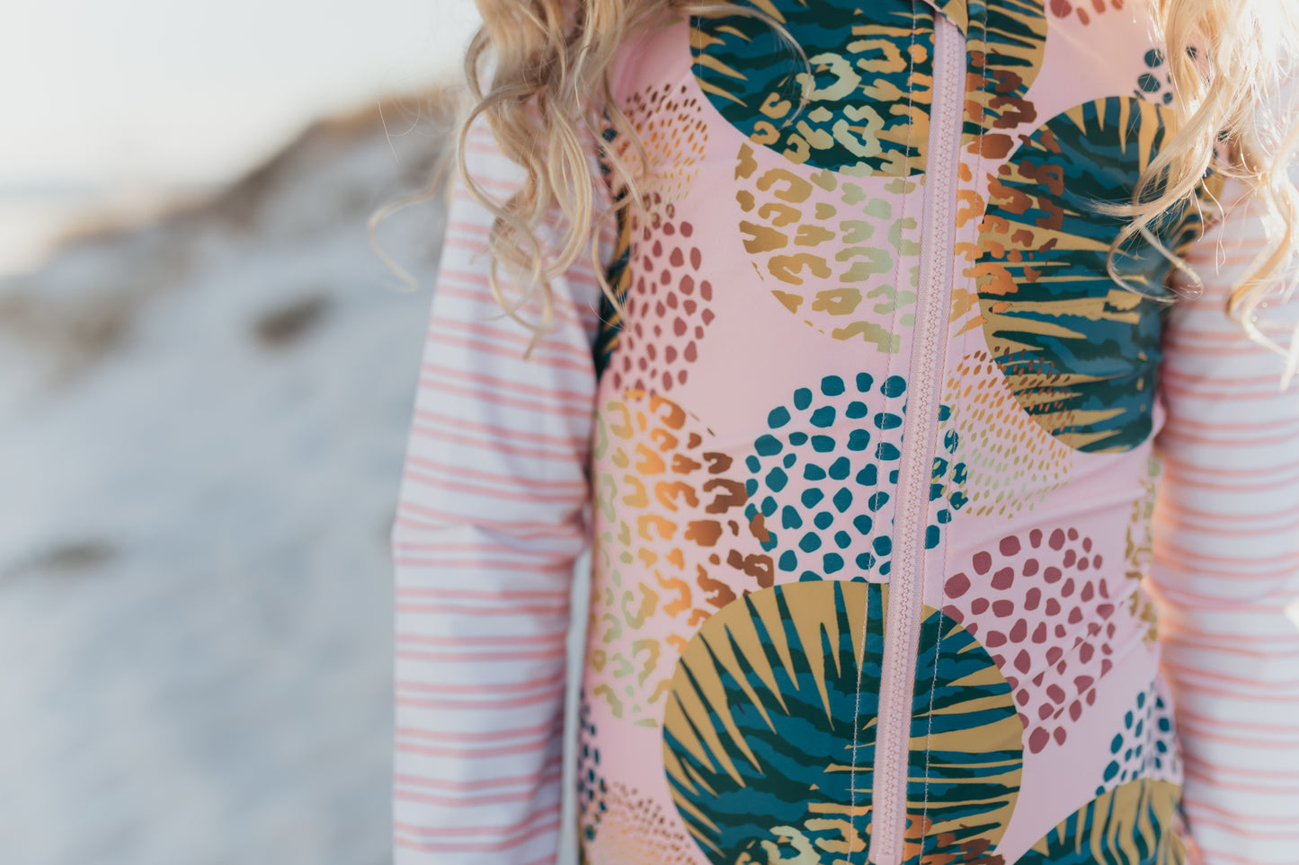 Palm Leaf Zip Swimsuit