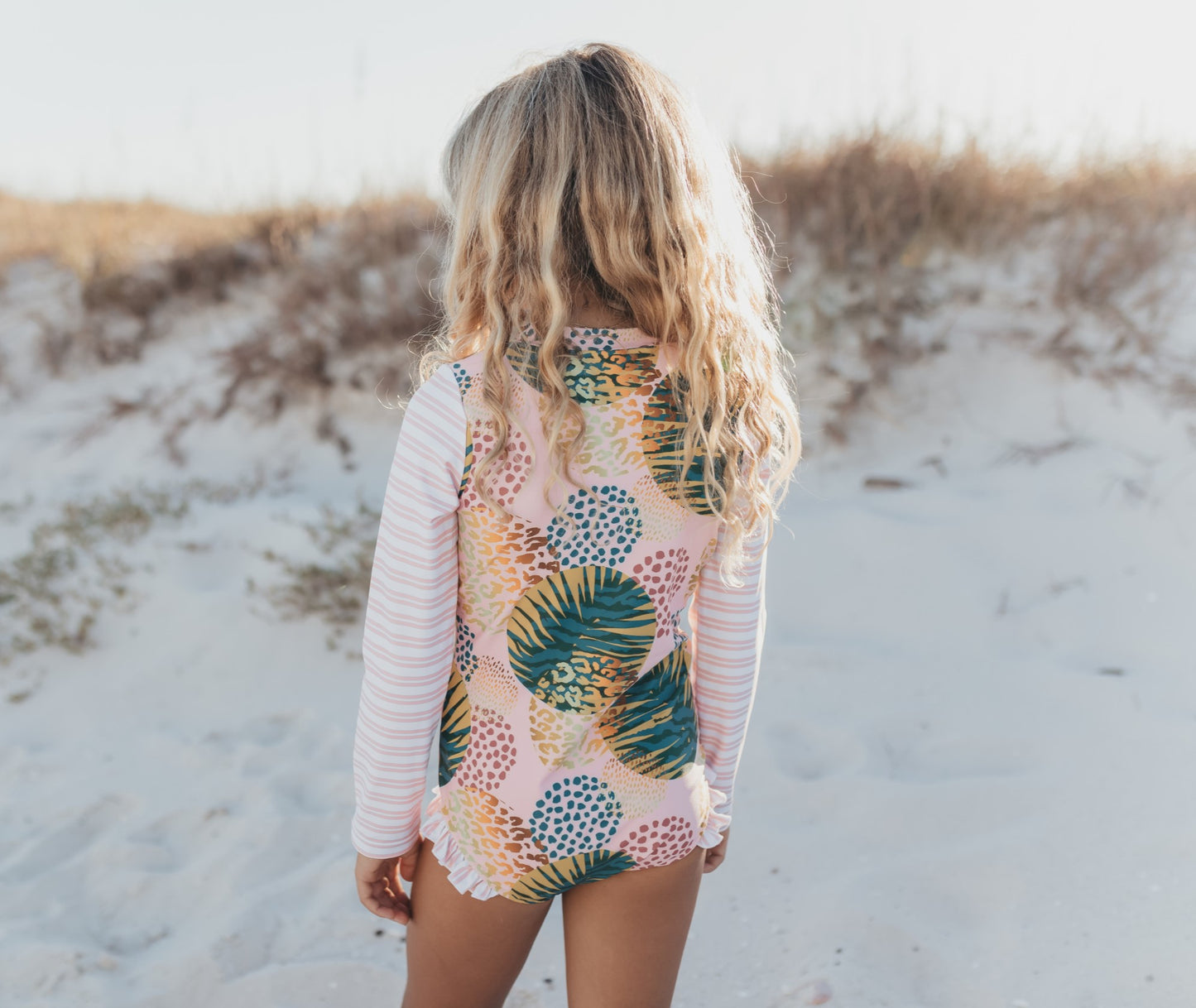 Palm Leaf Zip Swimsuit