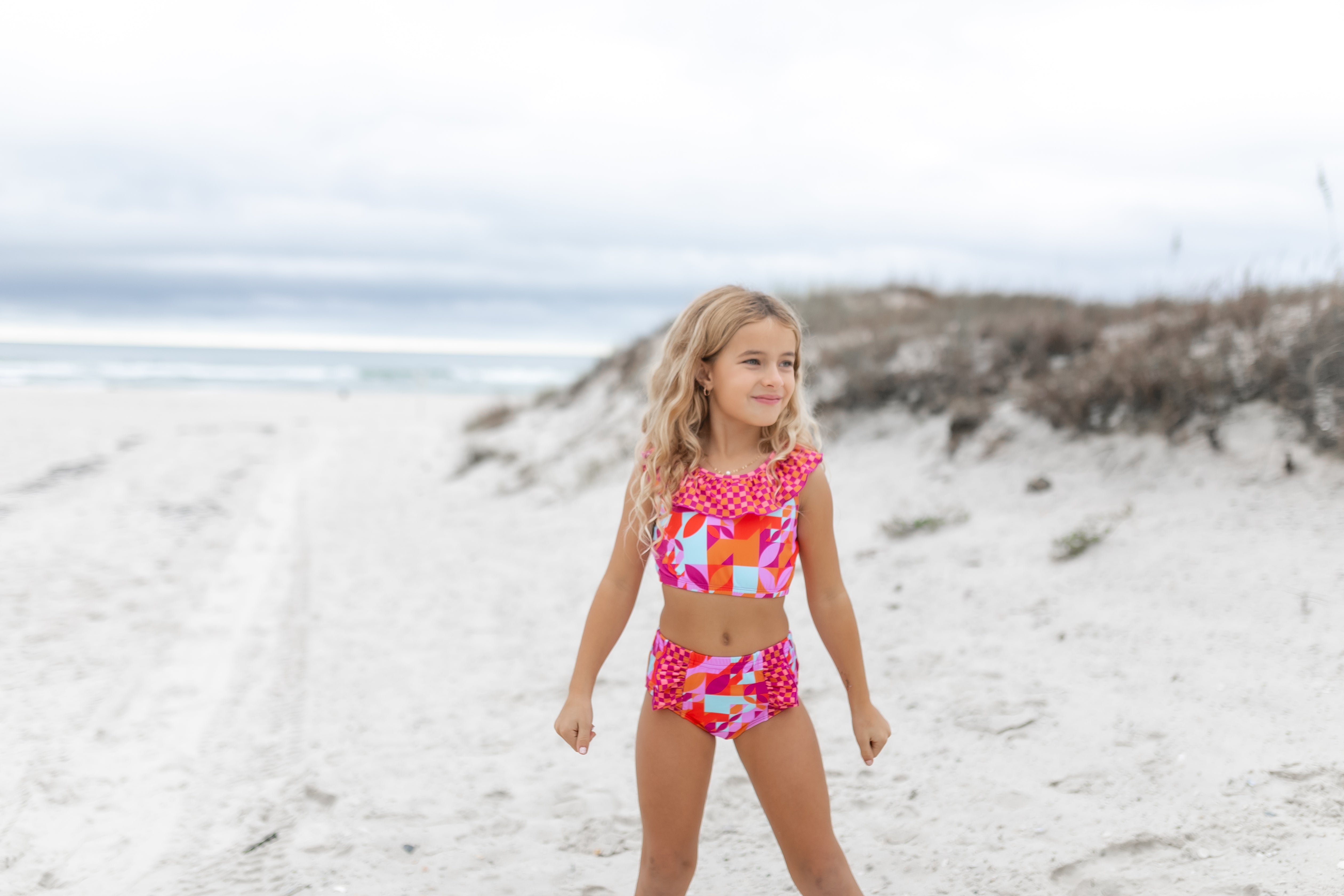 Pink Check 2 Piece Swimsuit