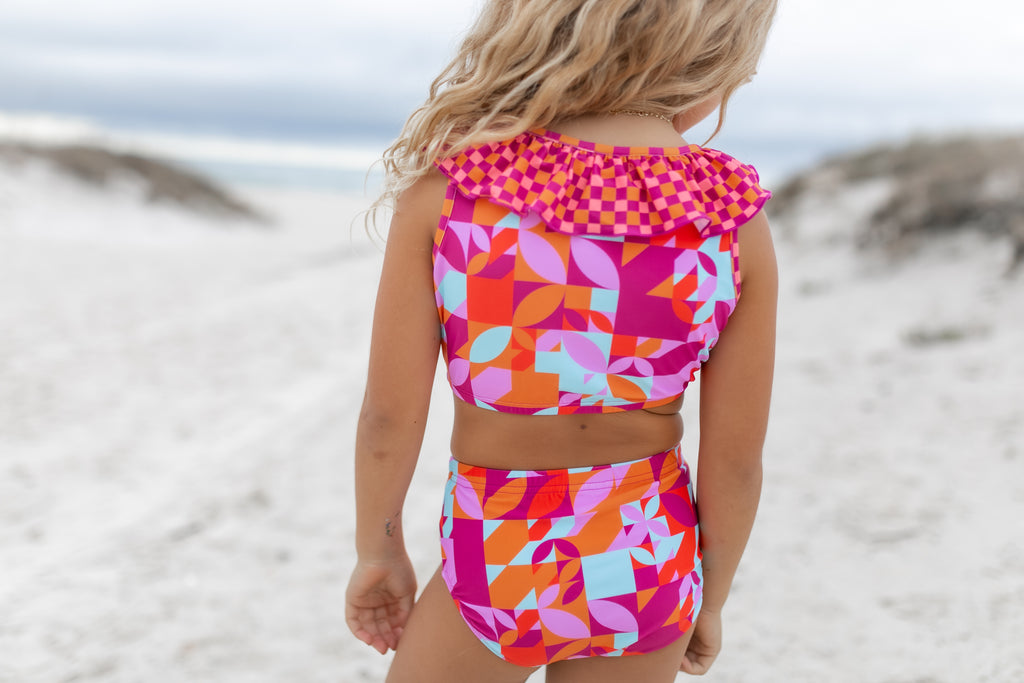 Pink Check 2 Piece Swimsuit