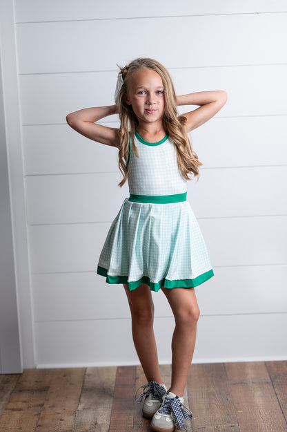 Active Green Check Dress