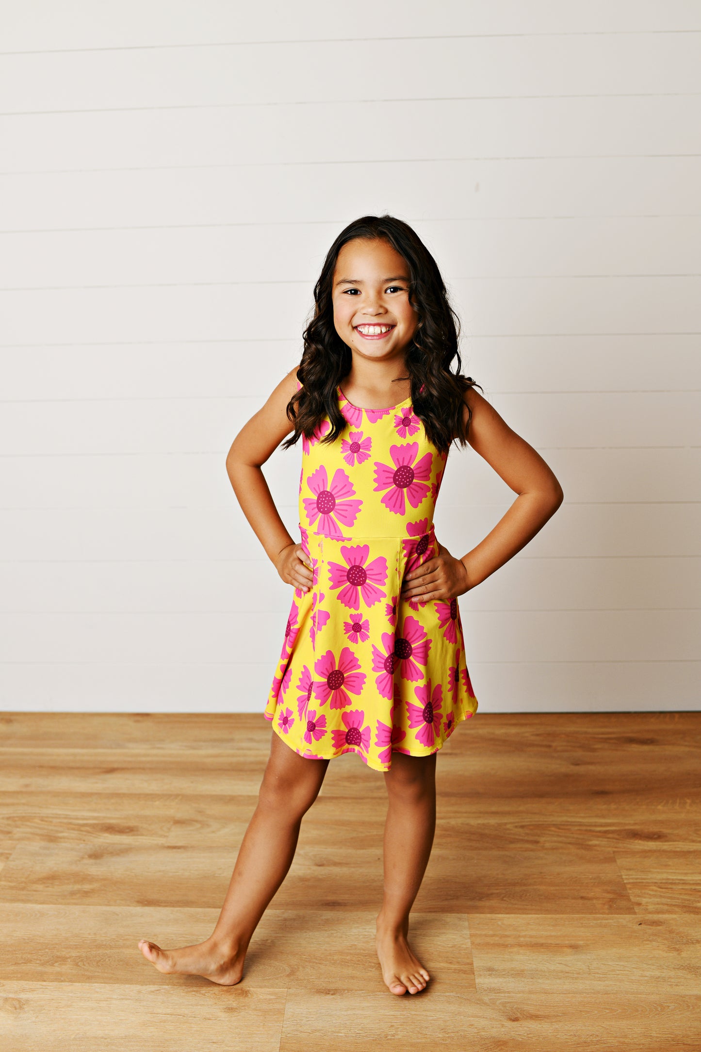Active Hot Pink Floral Dress
