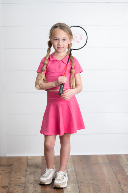 Active Bright Pink Polo Set
