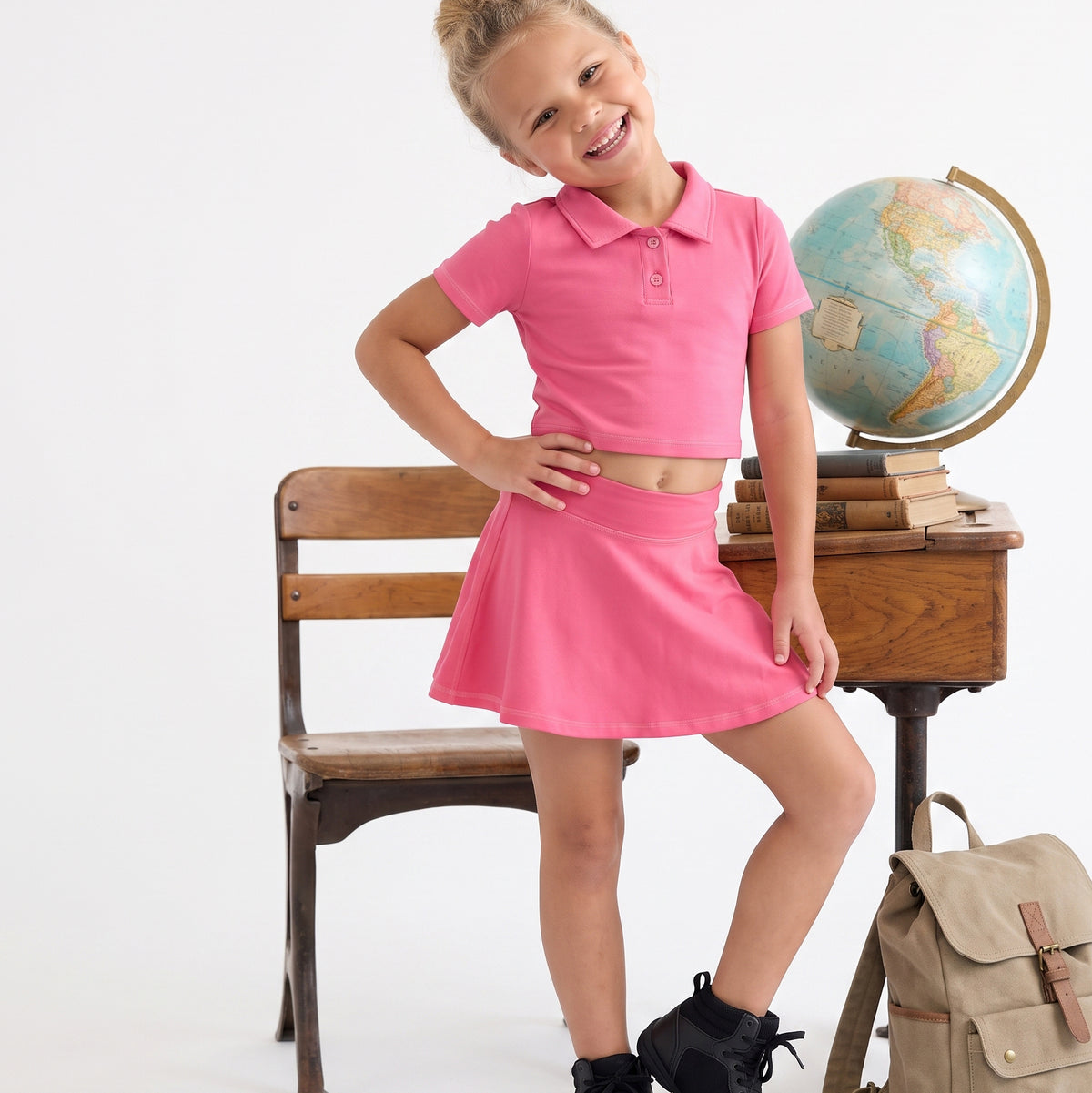 Active Bright Pink Polo Set