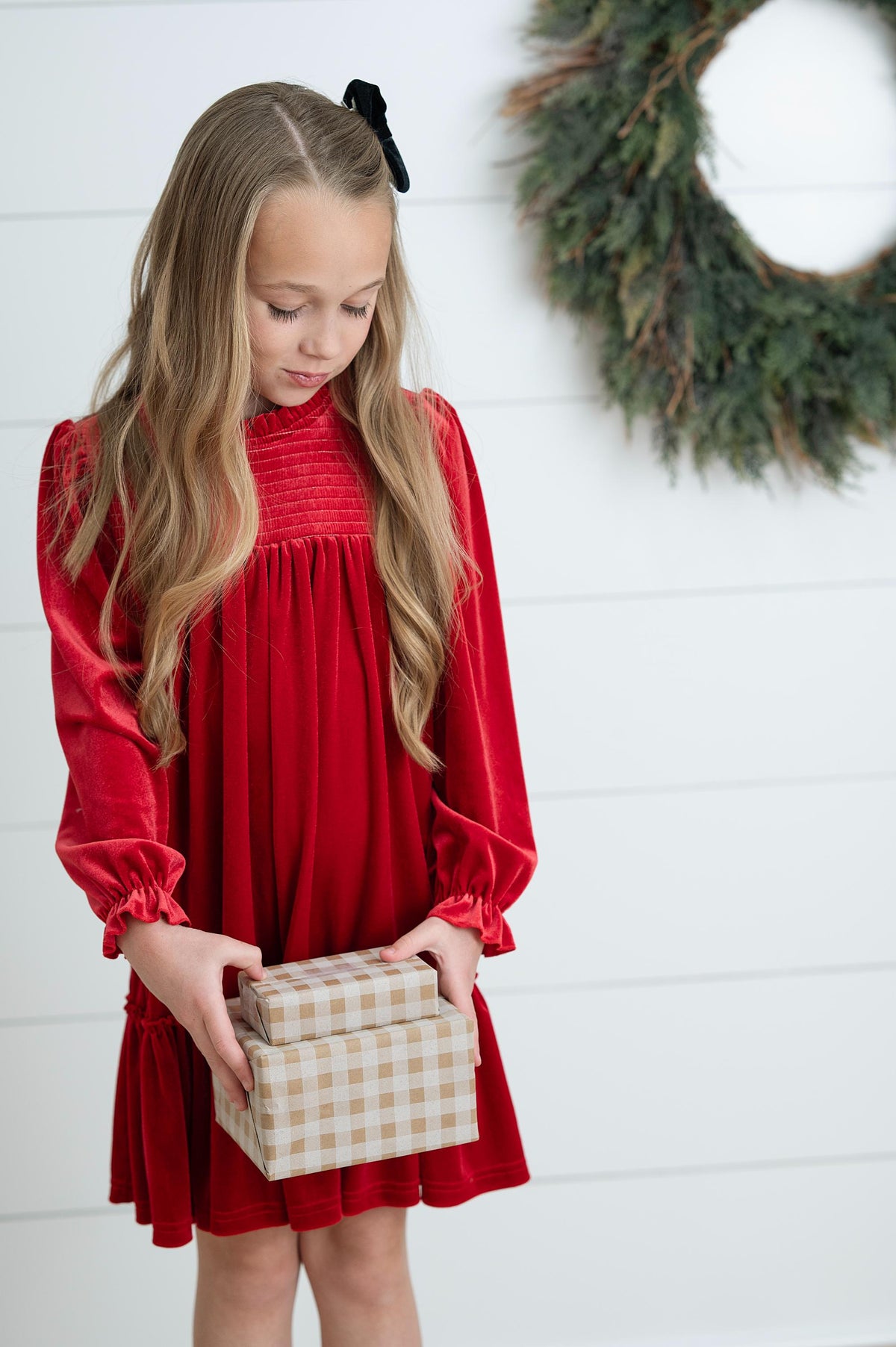 Alexa Red Velvet Dress