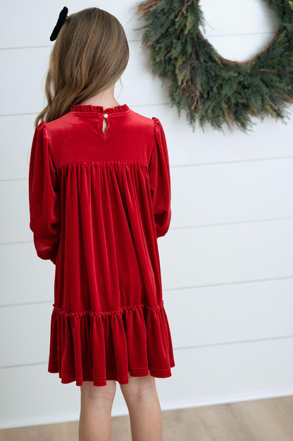 Alexa Red Velvet Dress