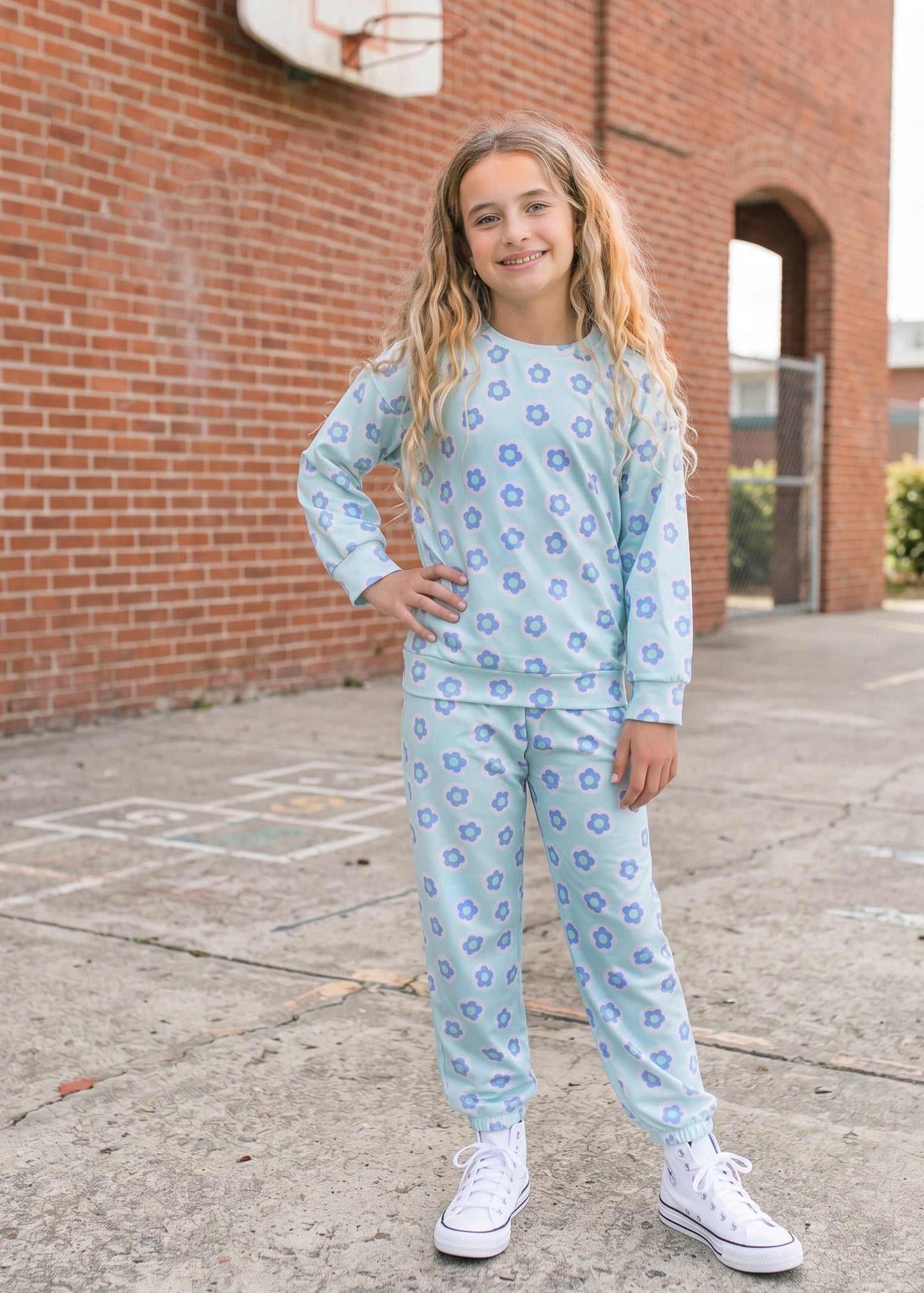 Ava Flower Sweat Set