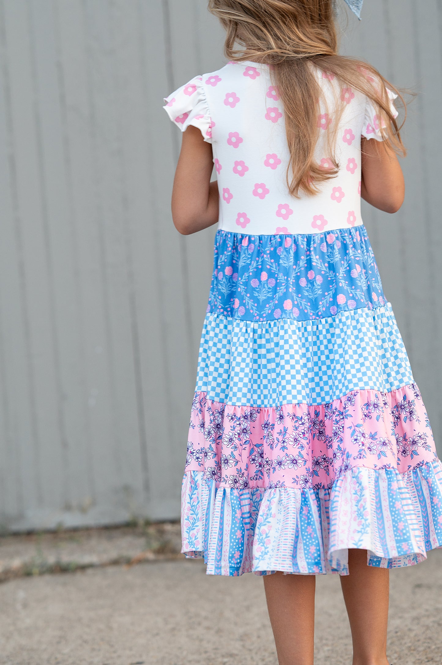 Avery Pink Blue Floral Dress
