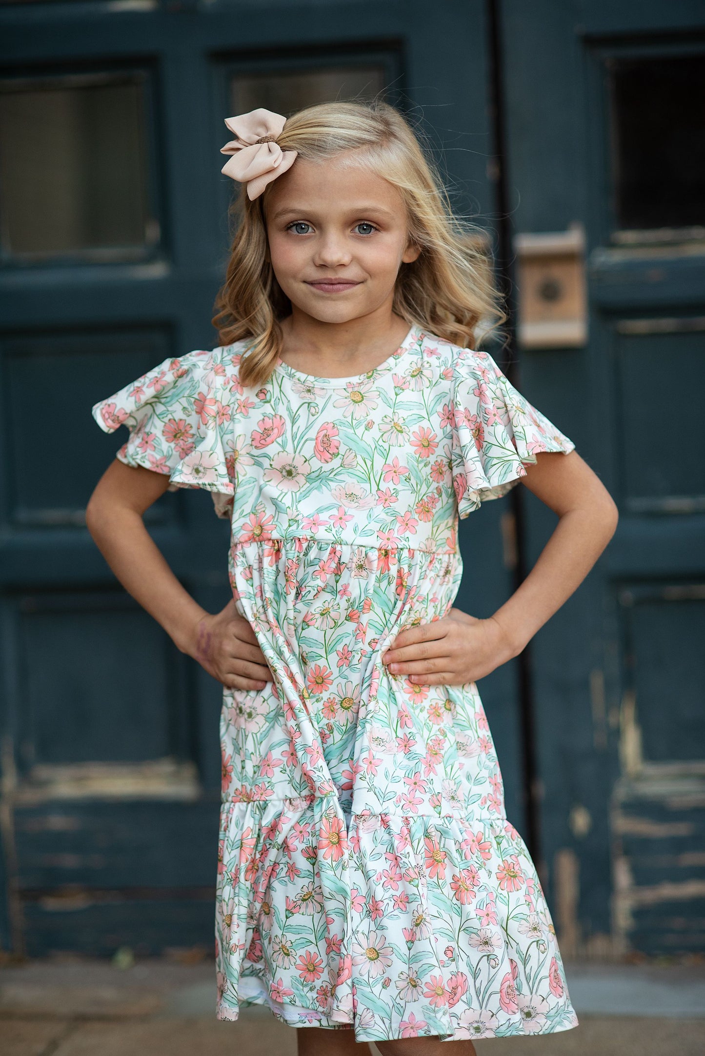 Beige Flower Dress