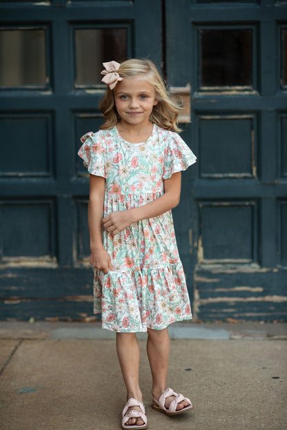 Beige Flower Dress