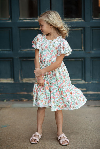 Beige Flower Dress