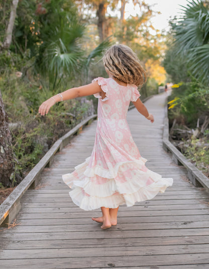 Bella Dusty Rose Ruffles Dress