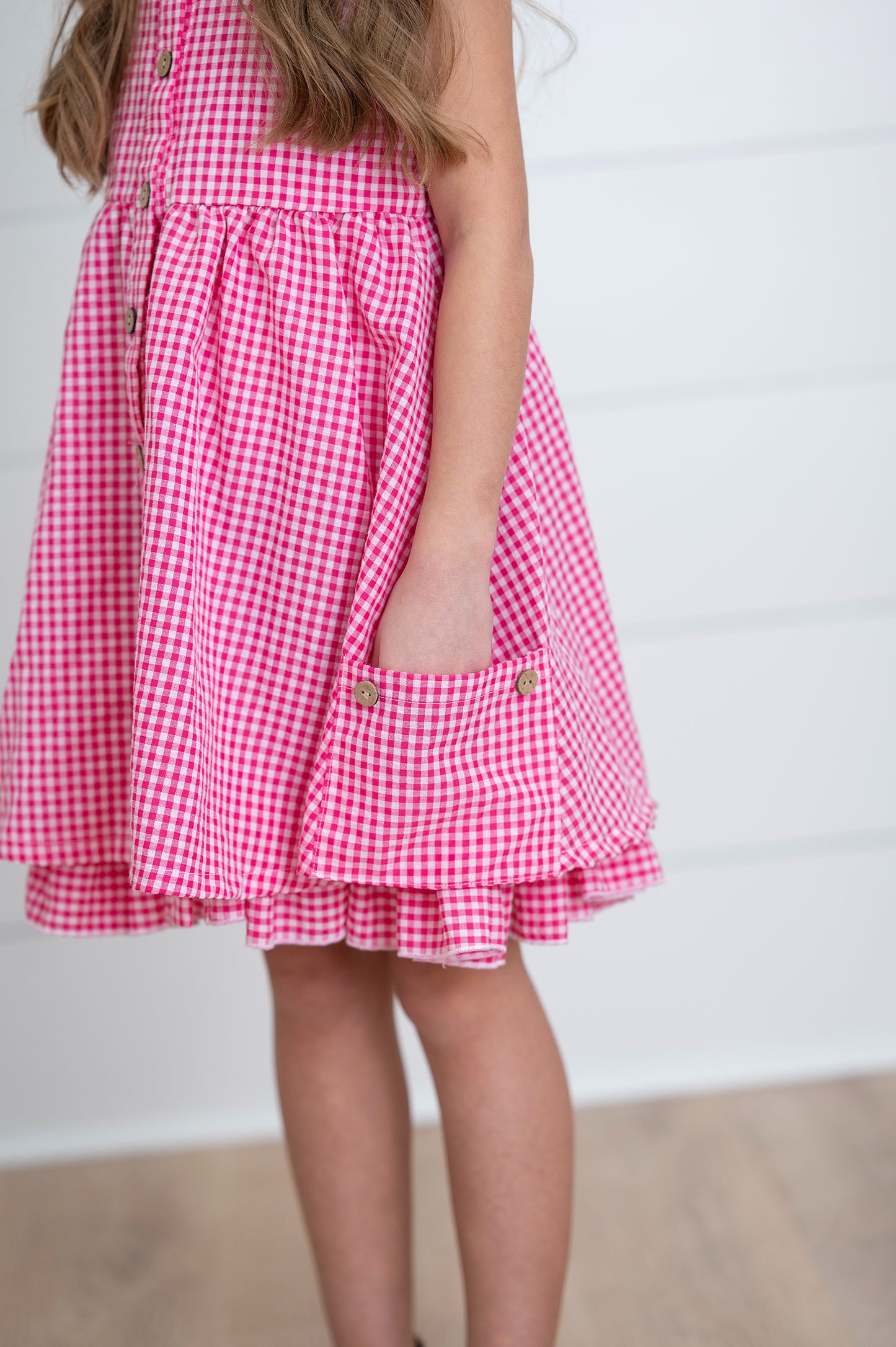 Brooke Hot Pink Gingham Dress