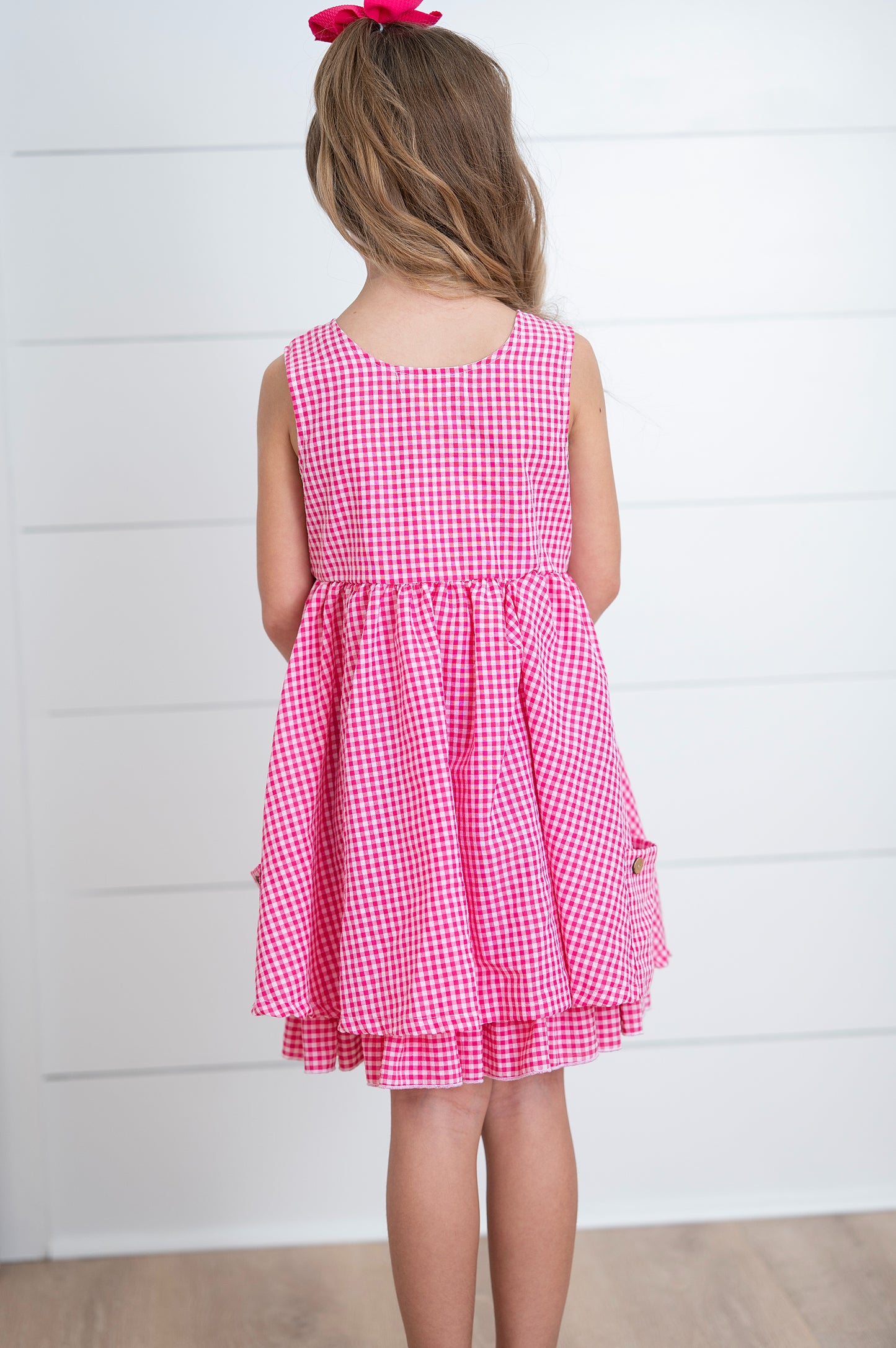 Brooke Hot Pink Gingham Dress