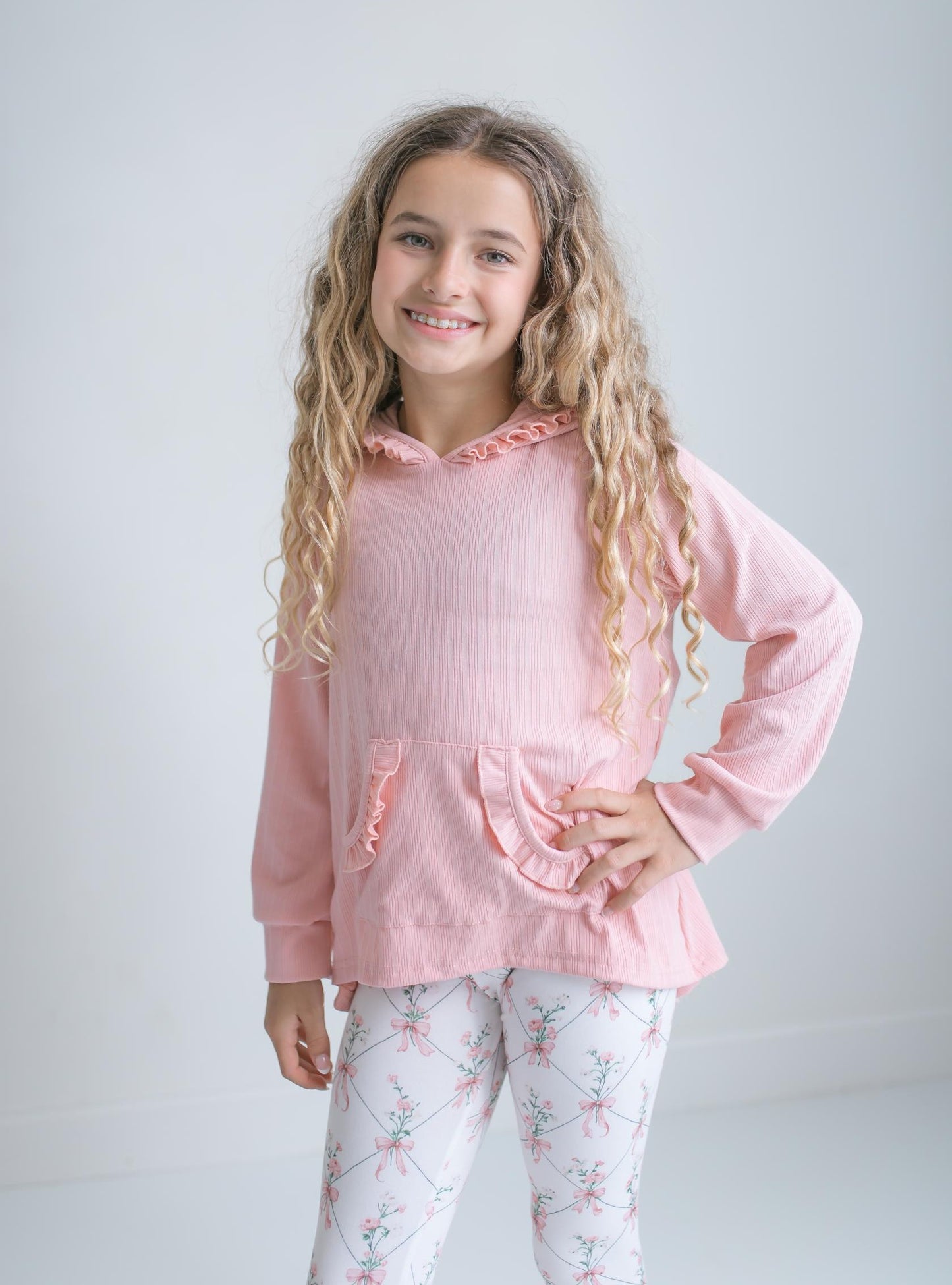 Coquette Pink Bow Hooded Pant Set