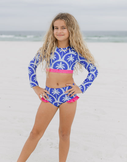 Cleo Blue Palm Swimsuit