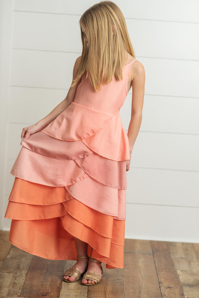 Pink Ombre Layered Halter Dress