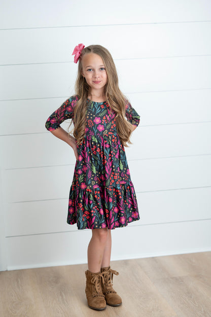 Emma Dark Floral Dress