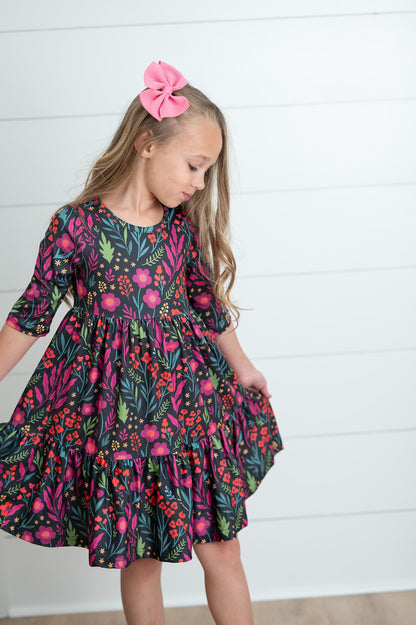Emma Dark Floral Dress
