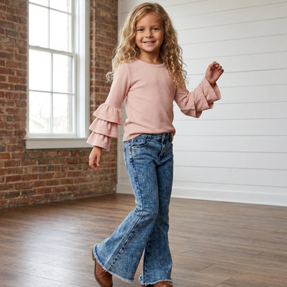 Faded Flare Denim Jean Pant