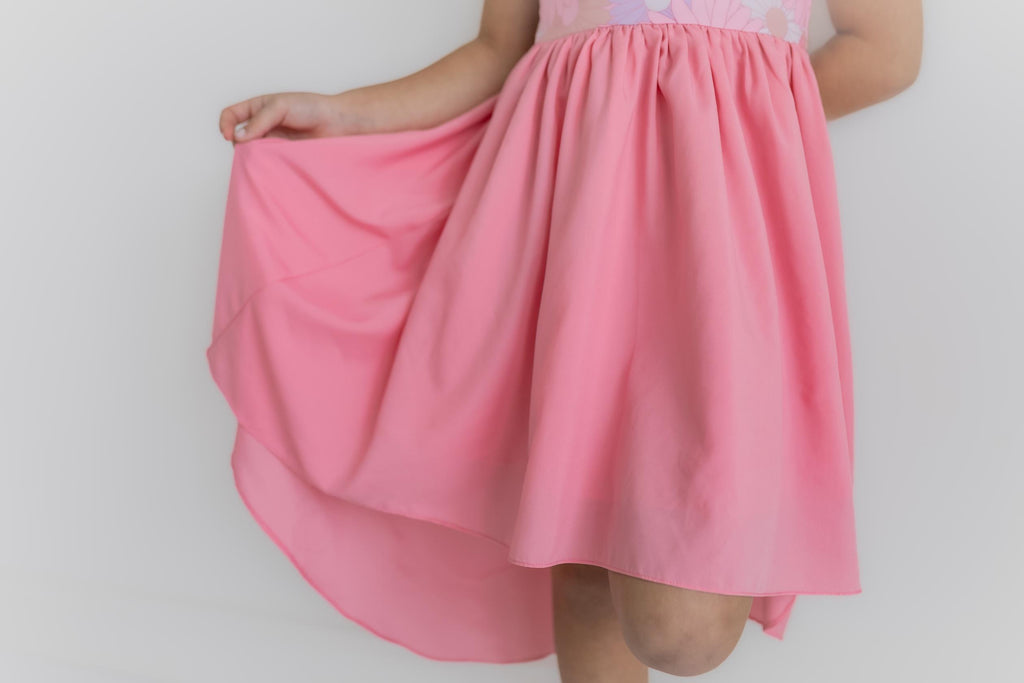 Pink Daisy Hi-Lo Frills Dress