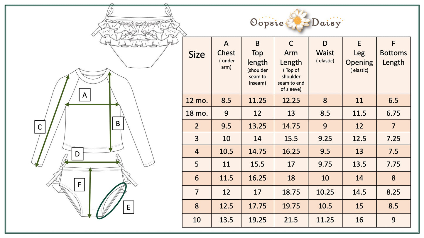 Elsie Mint Turtle Long Sleeve Rash Guard Ruffles Swimsuit