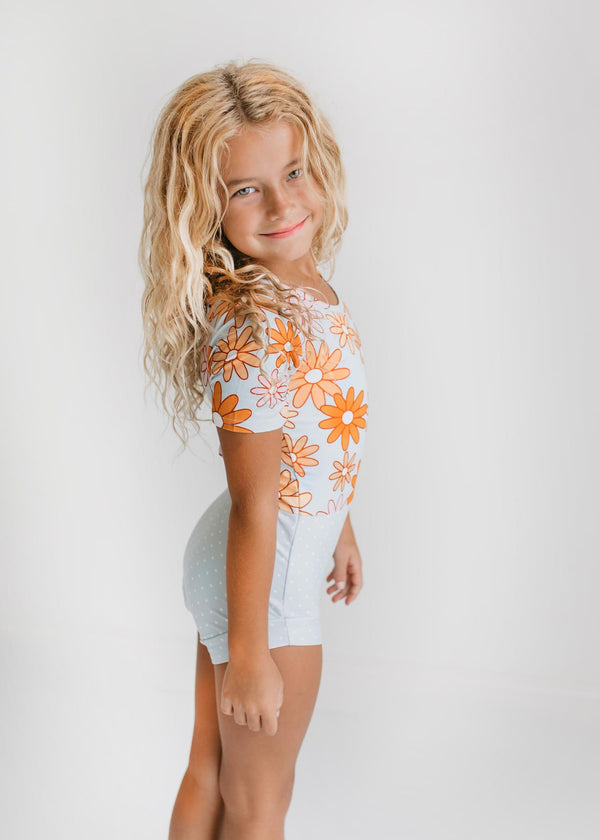 Gray Retro Flower Leotard – Oopsie Daisy