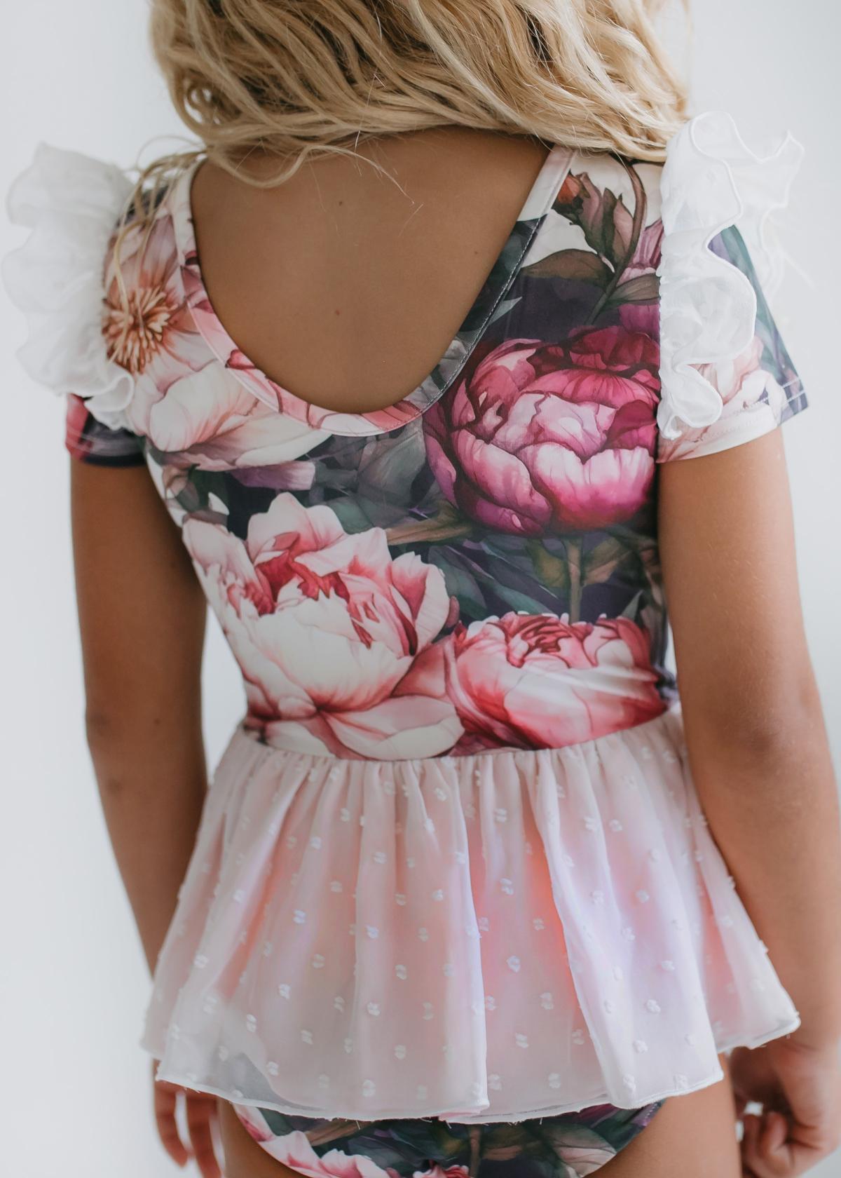 Vintage Floral Skirted Leotard