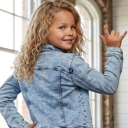 Little Luxe Gold Sequin Denim Jacket