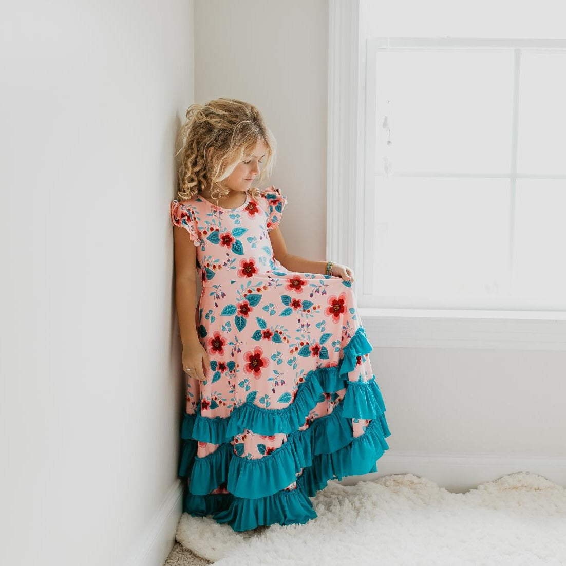 Peach Ruffles Dress