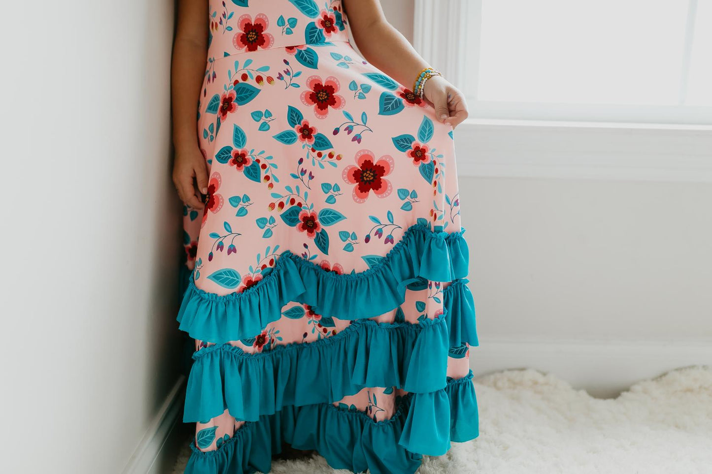 Peach Ruffles Dress