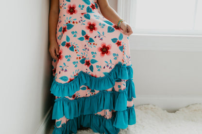 Peach Ruffles Dress