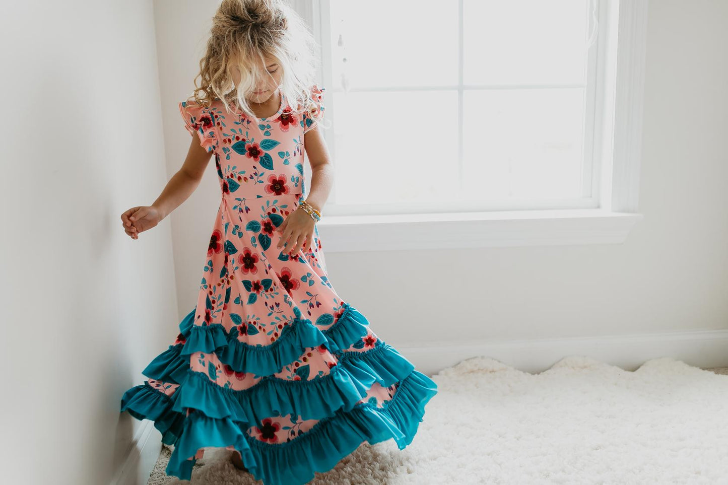 Peach Ruffles Dress