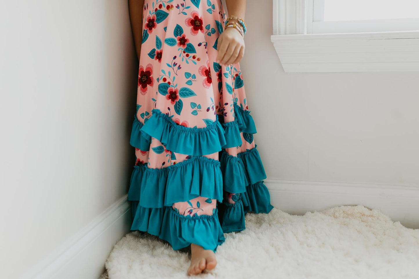Peach Ruffles Dress