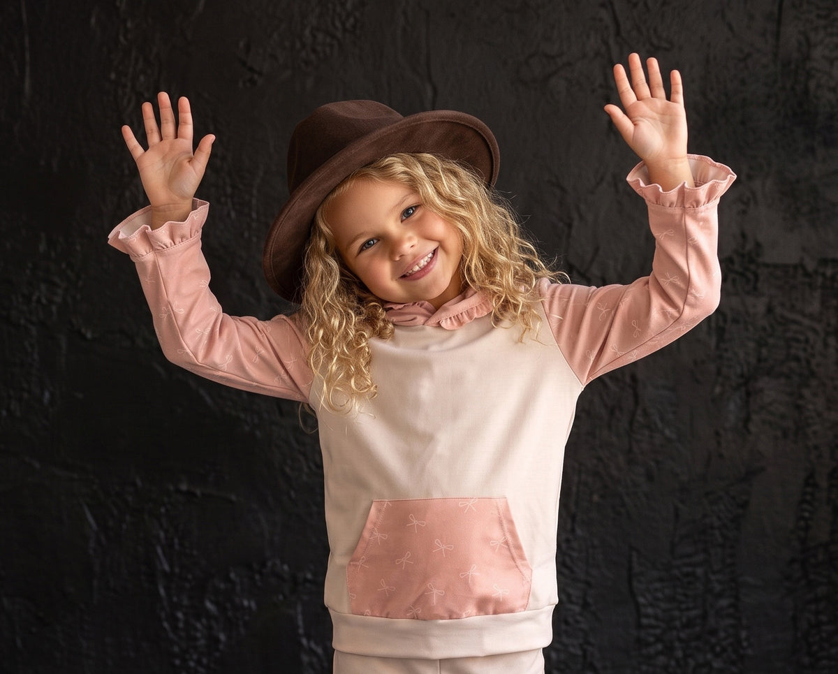 Pink Bow Lucy Hooded Set
