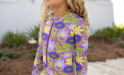 Mia Modern Floral Zip Swimsuit