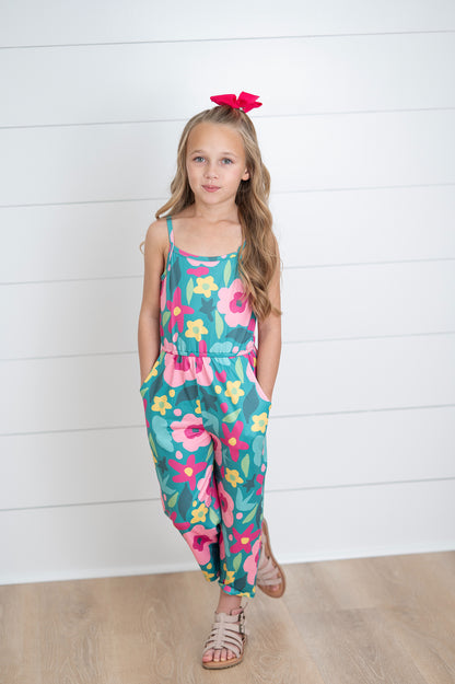 Millie Green Floral Jumpsuit