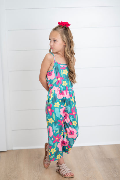 Millie Green Floral Jumpsuit