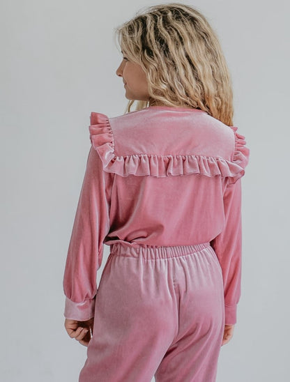 Pink Velvet Pant Set