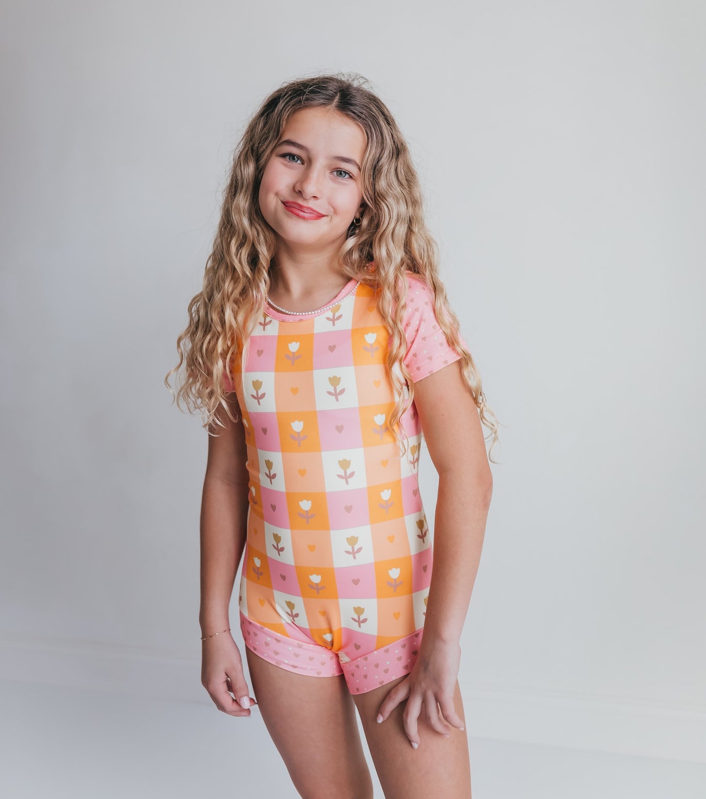 Pink Hearts Shortie Leotard