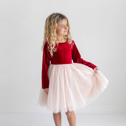 Red Velvet Tulle Dress