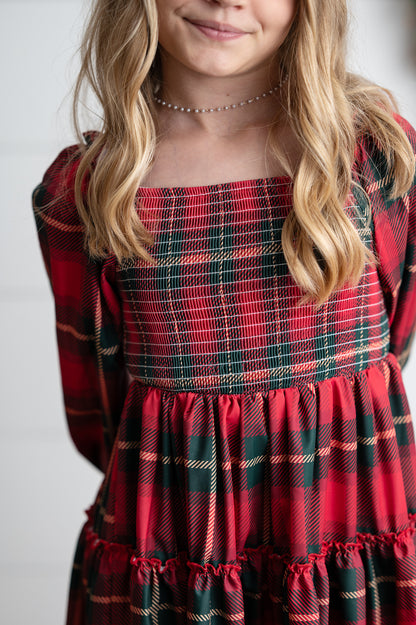 Red Green Plaid Dress