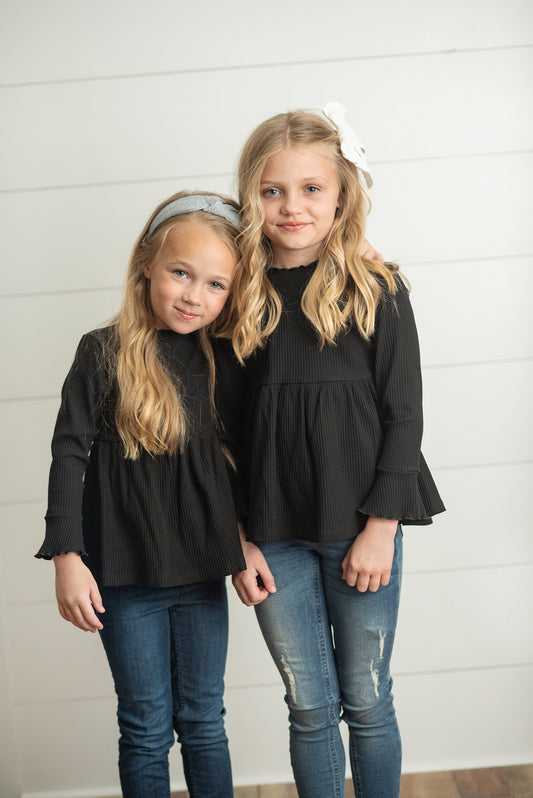 Black Ribbed Shirt