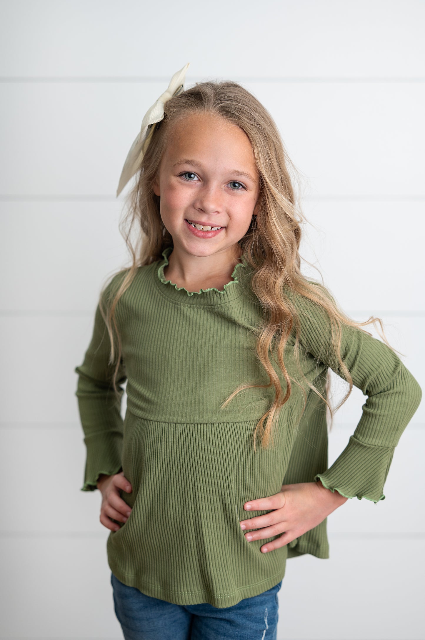 Olive Ribbed Shirt