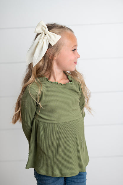 Olive Ribbed Shirt