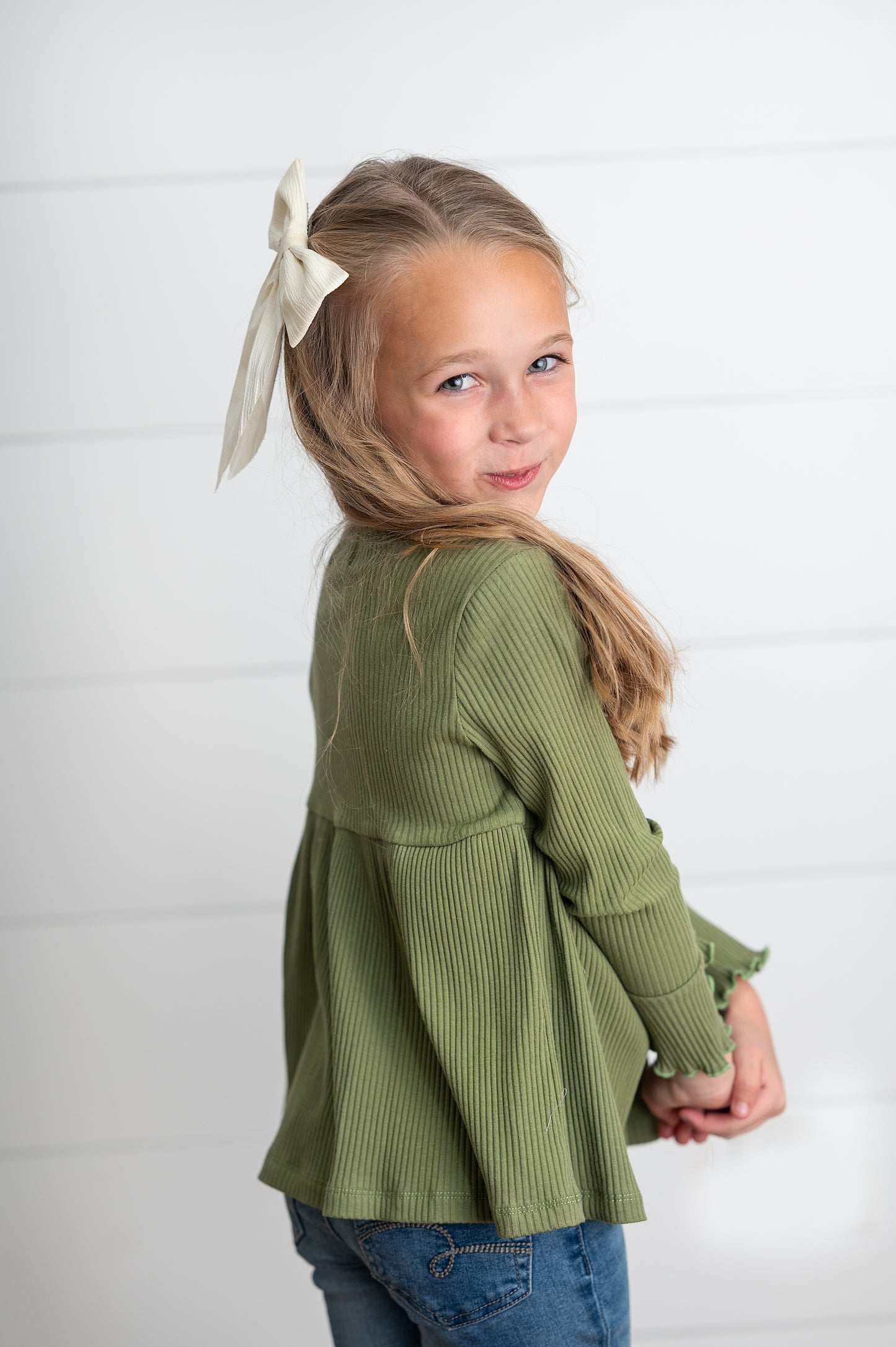 Olive Ribbed Shirt